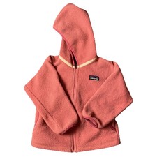 Patagonia Fleece Zip Hoodie Jacket Youth Child  s 2T Pink Full Zip Cozy Warm