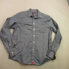 Untuckit Shirt Mens Medium Long Sleeve Button Front Casual Lightweight Blue Gray