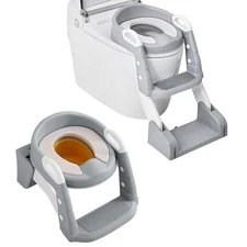2 in1 Kids Potty Training Seat with Step Stool Ladder Child Toddler Toilet Kids