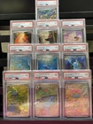 Pokemon 151 PSA 9 Starter Evolution Set + Pikachu