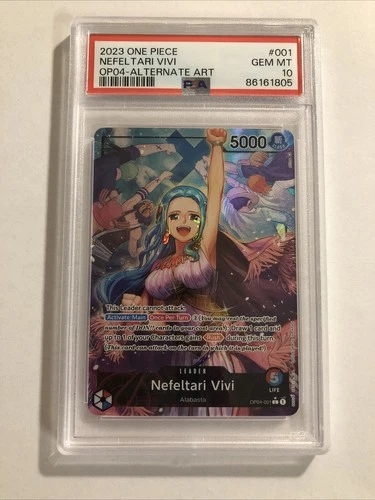 ONE PIECE - NEFELTARI VIVI OP04-001 ALTERNATE ART - leader - ENG - PSA 10