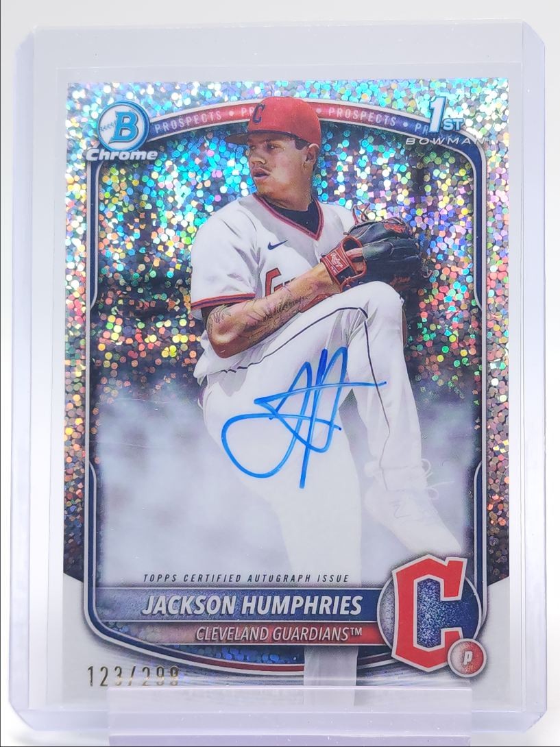 JACKSON HUMPHRIES 2025 BOWMAN CHROME 1ST AUTOGRAPH SPECKLE AUTO /299 Q2491