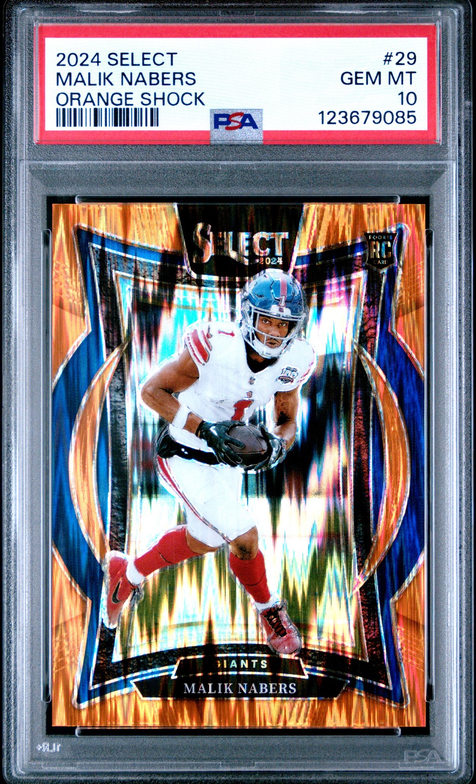 2024 PANINI SELECT ORANGE SHOCK #29 MALIK NABERS 104/499 PSA 10