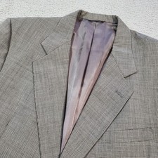 Vintage Christian Dior Blazer Sport Coat Jacket Mens 46R Gray Wool Made In USA