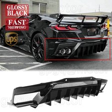 For Corvette C8 Z51 20-2025 5vm Style Glossy Black Rear Bumper Diffuser Replaced