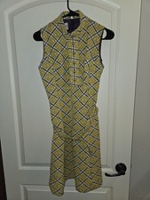 Vintage 60, 70s Burt Stanley California Dress, Size 10 Yellow W Belt