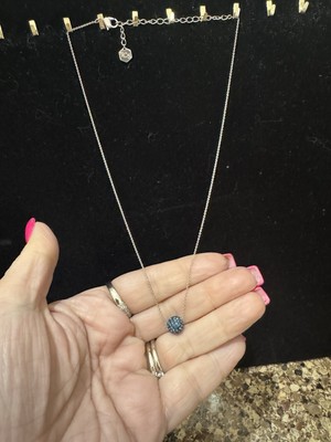 Touchstone Crystal December Birthstone Necklace 15-18'' Rhodium Plated NEW