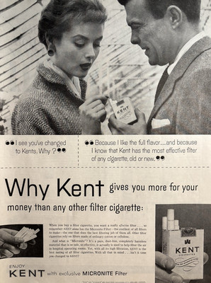 1954 Kent Cigarettes Smoke Filter Micronite Full Flavor Effective VTG Print Ad