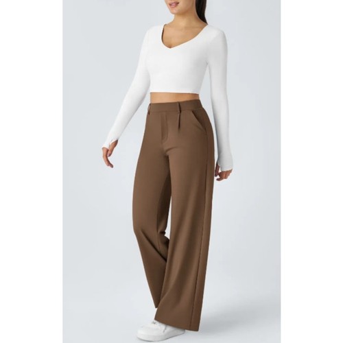 Halara HaloTek Air High Waisted Side Pocket Wide Leg Work Office Pants Small S - Picture 4 of 11