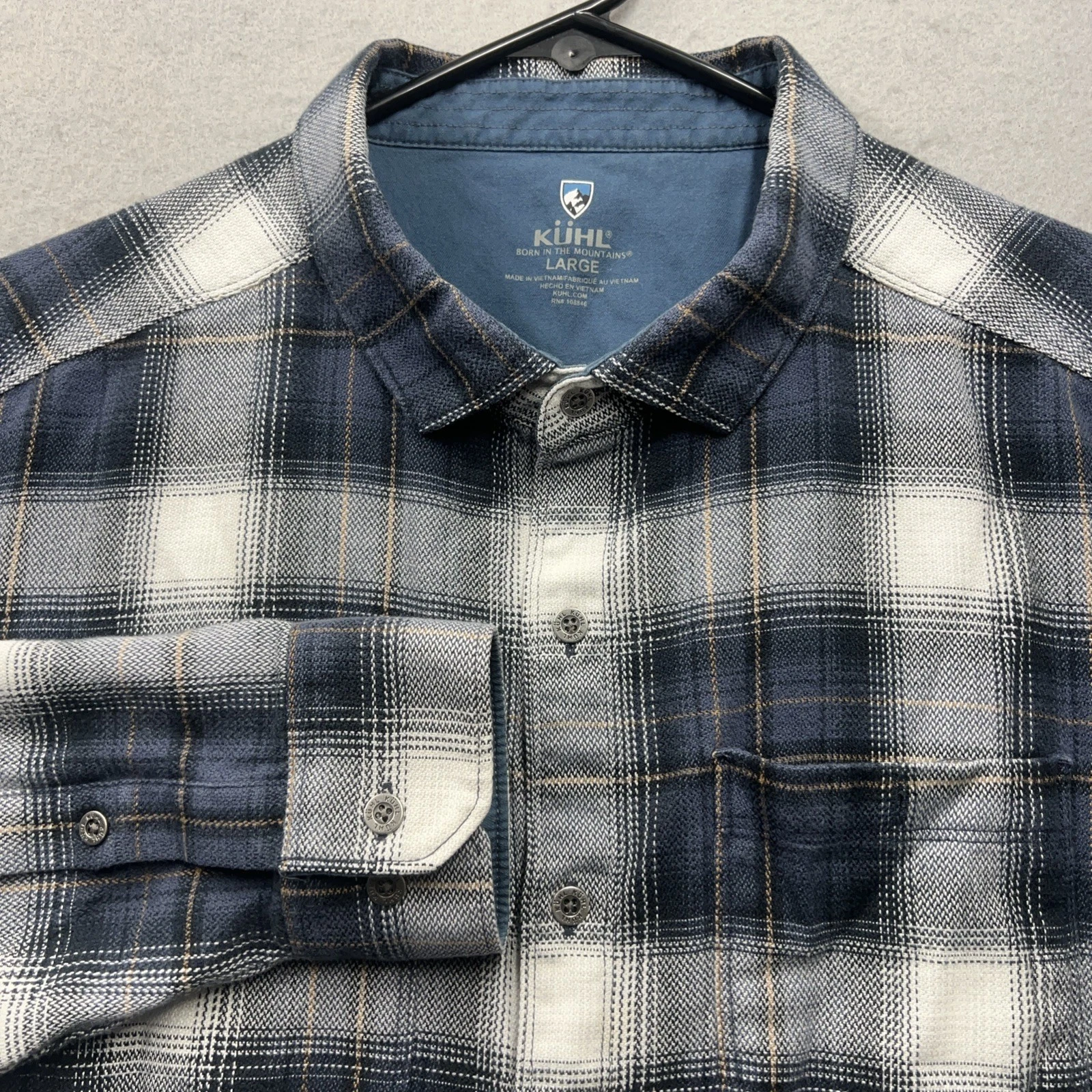 Kuhl Flannel Shirt Men’s Large Blue Gray Plaid Long Sleeve Button Up Outdoor
Opens in a new window o