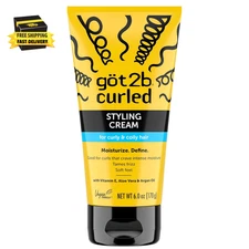 Curled Styling Cream, 6 Fl Oz, Curl Defining & Moisturizing Hair Cream for Coily
