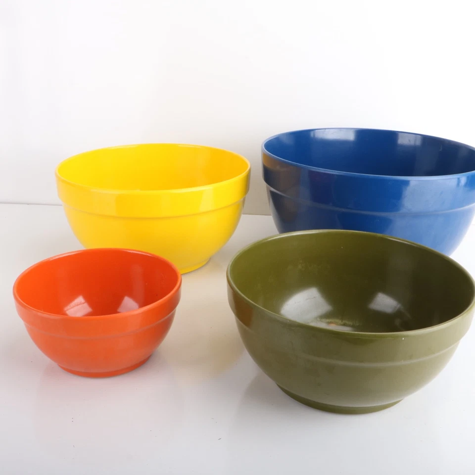 Cuenco para servir 4 cuencos de plástico colores primarios amarillo azul naranja verde Foto 2 de 4