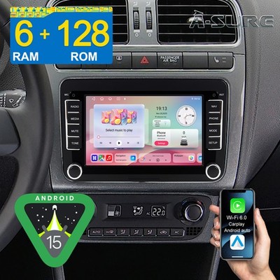 8Core 6+128G Android 15 Autoradio Navi für VW GOLF 5 6 Plus Tiguan Touran Passat