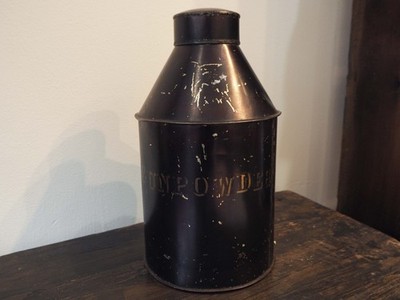 Vintage ''Gunpowder'' Toleware Metall Kanister / dekorativer Vorratsbehälter