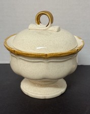 Mikasa EC 400 Garden Club Sugar Bowl With Lid Beige/Tan Japan Vintage