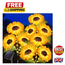 Charming 3-Pack Solar Sunflower Lights - Ideal Outdoor Decoration for Gardens