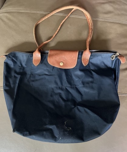 Longchamp Blue Nylon Tote Le Pliage Shoulder Bag Foldable Purse