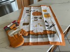 Pumpkin Dish Towel 18” x 28”   & Rooster Oven Mitt Set 100%  Cotton NWT — photo 2