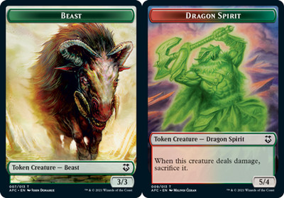 Beast Token // Dragon Spirit Token~~NM~(AFC) - Adventures in the Forgotten Realm