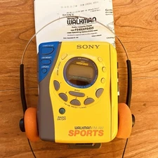 SONY Walkman WM-FS493 Sports Cassette Player -WORKS w/ New Belts, Radio NO Work!