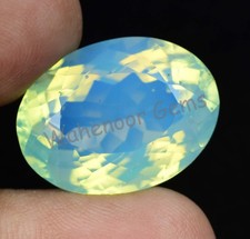Natural Lime Opal 25.90 Ct Oval Welo Untreated Australian Certified Gemstone