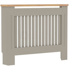 White Radiator Cover Shelf Cabinet Grey Modern MDF Wood Slat Grill Furniture