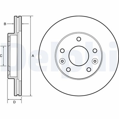 2x DELPHI Bremsscheibe BG4455 für DACIA