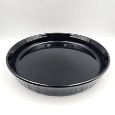 Corning Ware French Black F-3-B Round Pie Quiche Baking Dish Pan Pyroceram 24 cm