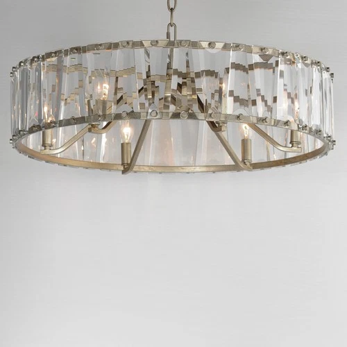 Maxim 21866 Odeon 6 Light 27"W Crystal Drum Chandelier - Silver - Picture 5 of 9