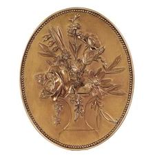 Vintage Wall Sculptures Gold Flower Wall Art Hand Painted Ornate Wall Hanging...