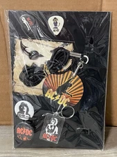 2009 AC/DC Official Fan Club Kit-Buttons, Guitar Picks, Keychain, Lanyard