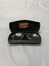 Antique Wire Rim Octagon Glasses With Case S.H. DeRoy Opticians Pittsburgh, PA