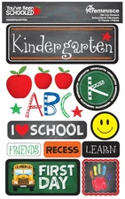 Reminisce You've Been Schooled 3D Dimensional Stickers-Kindergarten