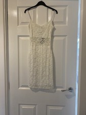 Petite Amber Lace Panelled Bodycon Dress White-6