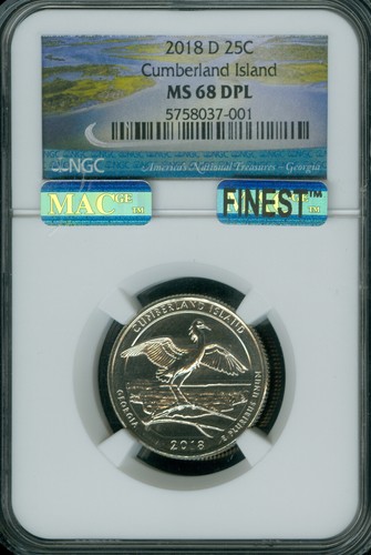 2018 D CUMBERLAND QUARTER NGC MS68 DPL PQ MAC FINEST MAC SPOTLESS POP 2 *