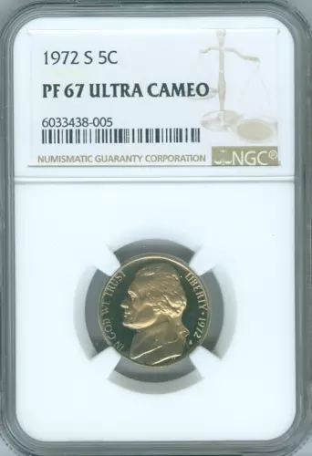 1972-S Jefferson Nickel NGC PF67 ULTRA CAMEO Quality