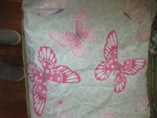Pottery Barn Kids Pink Green Sabrina Butterfly Twin Duvet Cover
