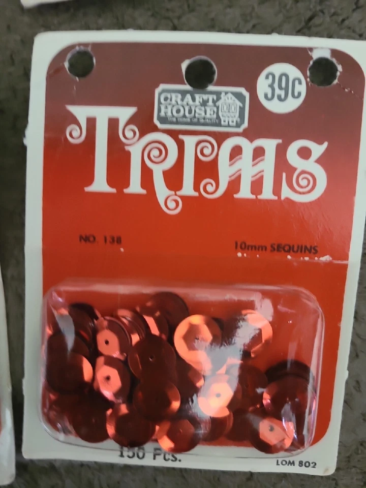 Lote de 6 paquetes de adornos de lentejuelas vintage adornos de casa artesanal disfraces lentejuelas artesanales Foto 4 de 4