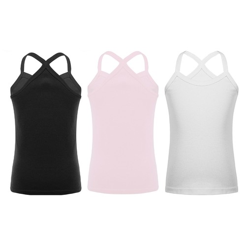 Kids Girls Tops Park 3Pcs/Set Vacation Y-Back Camisole Solid Color Vest Casual - Picture 12 of 90