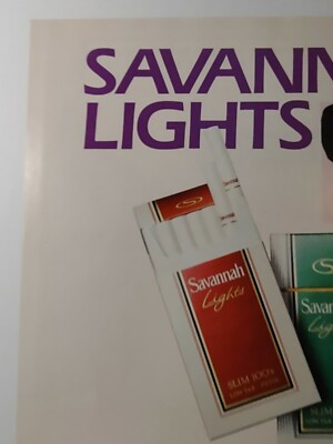 Savannah Lights Cigarettes Smoking Vintage 1990s Print Ad