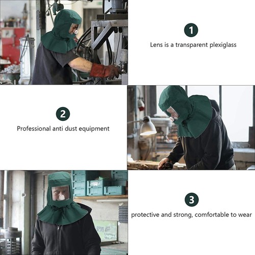 Sand Blasting Hood Abrasive Sandblaster Cap Wind Dust Anti Protective Tool Spray - Picture 5 of 16