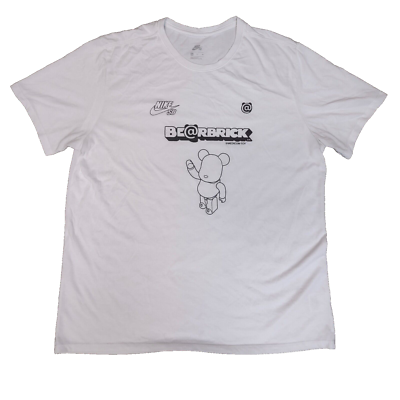 Nike SB Medicom Toy Bearbrick Dunk T Shirt Tee White Black 906223-100 Men's  XL