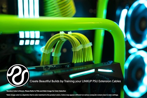 High-Speed 50cm PSU Cable Extensions with Heat Resistant Sleeves – Black/Orange - Picture 5 of 8