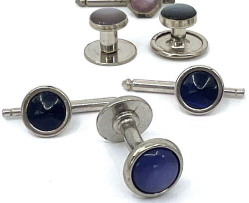 Tux Shirt Stud Mix Lot 37 Formal Wear Swank Enamel MOP Pearlized Vtg - Picture 9 of 24