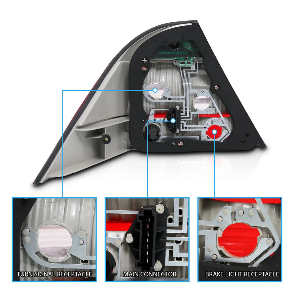 2000-2006 For Mercedes-benz W220 S-Class S430 S500 S600 S550 Red LED Tail Lights - Image 3 of 4