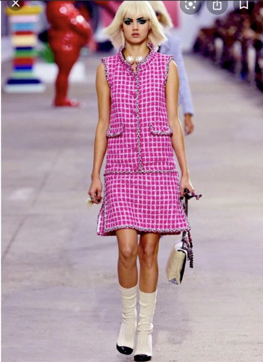 Chanel Pink Short Dress With Logo Buttons, 1991