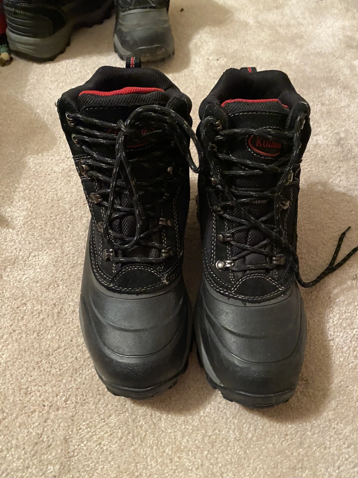Men's Kodiak Black Waterproof Hiking Boots Rugged Outdoor Boots Size 11