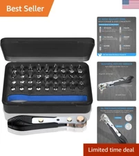 37-Piece Mini Ratchet Screwdriver Set with S2 Steel Bits and Right Angle Wrench