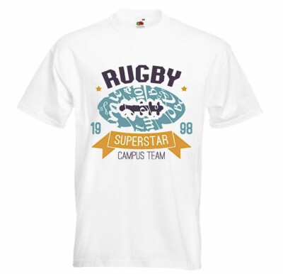 T-Shirt RUGBY SUPERSTAR CAMPUS TEAM RUGBY TEAM FOOTBALL AMERICAN NEW YORK LEAGUE