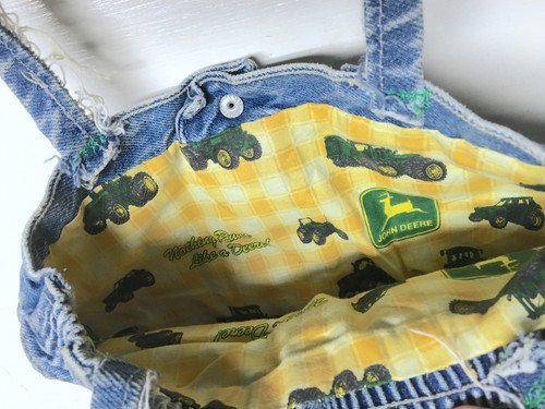 John Deere süße kleine 12 Zoll Geldbörse Denim kurze Shorts Handtasche Distressed - Bild 7 von 7